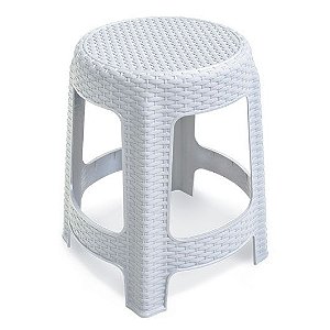 Banqueta Premium Rattan Branca 45x35 cm 25619 Aqrplast