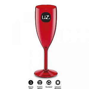 Taça Para Champagne Gold 300ml Vermelho Translucido UZ152VM UzUtil