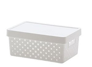 Caixa Organizadora Com Tampa 29x19x12Cm Quadratta 842 Branca Paramount