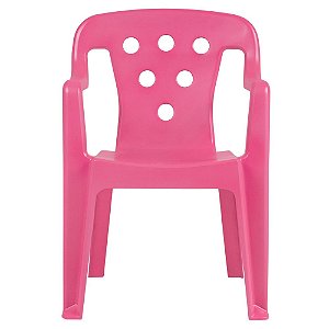 Cadeira Poltroninha Kids Rosa Plástica 52x36cm Mor
