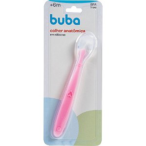 Colher Anatómica Silicone Para Desenvolvimento do Bebe Rosa