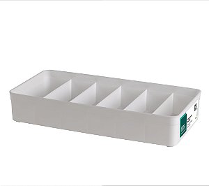 Organizador Plástico Branco Multiuso Divisórias 35x10x7CM