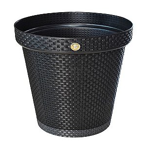 Vaso Redondo Rattan Terracota 27,5 Cm 10 Litros Preto
