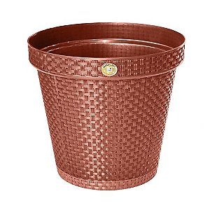 Vaso Redondo Rattan Terracota 43 Cm 36 Litros Marrom 25825PM Arqplast