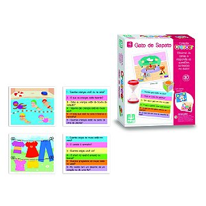 Brinquedo Infantil Educativo Memoria Gato de Sapato 30Cartas