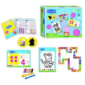 Kit Educação Infantil Peppa Pig Pintura, Memória, Dominó