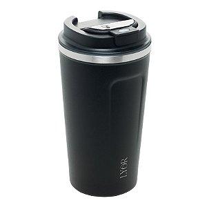 Copo Térmico Inox Parede Dupla Com Termômetro Preto 500ml