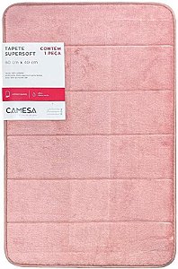 Tapete de Banheiro Super Soft 60x40 Macio Rose Camesa