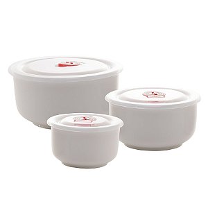 Conjunto 3 Refratários de Porcelana 750ml/500ml/250ml Lyor