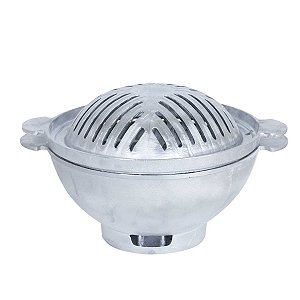 Gengiskan em Aluminio Diamantado Com 1 Chapa Oval Churrasco