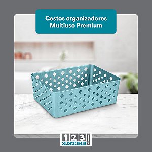 Cesto Multiuso Organizador Premium Azul 123Organizei