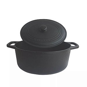 Panela Caçarola Oval Ferro Fundido 6,5lts C/tampa