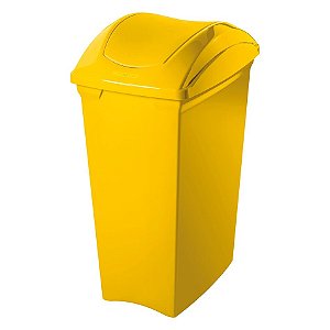 Lixeira Cesto Plástico Seletiva Amarelo 40 L Basculante