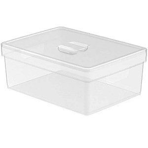 Organizador de Armário Grande Translucida C/Tampa 35x26x14Cm