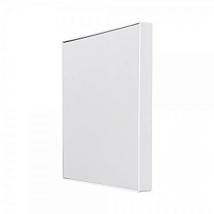 Espelho Quadrado C/ Aumento e Ventosa Prático 14Cm Ac.Branco