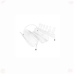 Escorredor de Louças Com Porta Talheres e Copos Branco 43Cm