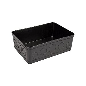Cesto Multiuso Decorativo Preto 19x13,5x6,5Cm
