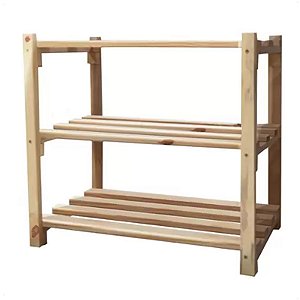 Prateleira, Sapateira e Mesa de Canto de 3 Andares Pinus