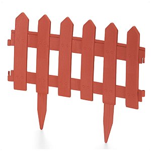 Cerca Plástica Decorativa Jardim Decoração Marrom 40x29 Cm