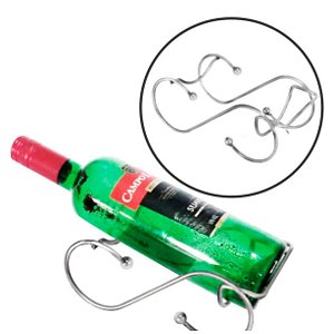 Suporte Porta Garrafa Vinho Para Mesa Sofisticado Cromado