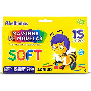 Massinha de Modelar Macia Soft Conjunto 15Cores 220g Acrilex