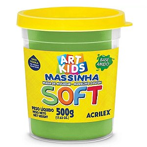 Massinha de Modelar Macia Verde Soft Grande 500g Acrilex