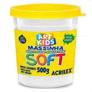 Massinha de Modelar Macia Branco Soft Grande 500g Acrilex
