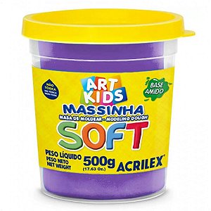 Massinha de Modelar Macia Violeta Soft Grande 500g Acrilex