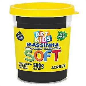 Massinha de Modelar Macia Preto Soft Grande 500g Acrilex