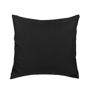 Capa Almofadas Decorativas Sala Lisa Preto Sem Enchimento