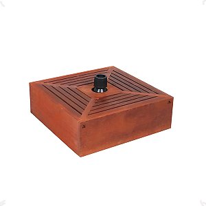 Base Para Ombrellone/Guarda-Sol 20Kg  Revestida em Madeira