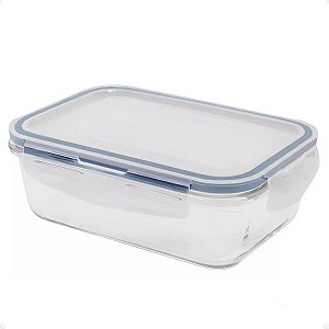 Pote Hermético De borossilicato Retangular c/ tampa 1040ml Microondas