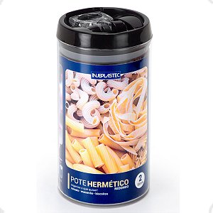 Pote de Mantimento de cozinha Hermético Redondo Grande 2L