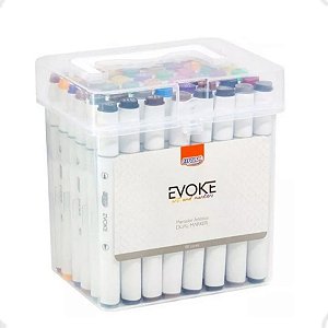 Marcador Ponta Dupla Estojo 36 Cores Brw Evoke Dual Marker