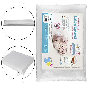 Travesseiro para Bebê Látex Sintético Lavável Baby 40X30X4cm