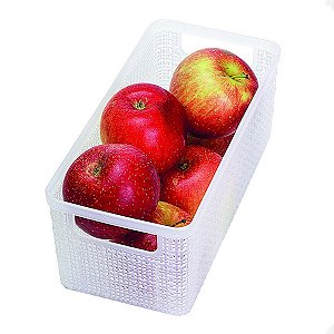 Organizador De Geladeira Juta alongado Pequeno Natural 1,5 L