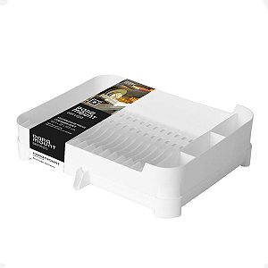 Escorredor de Pratos Louça Com Bandeja 40x32x10 CM Fly Branco