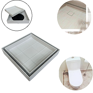 Ralo Inteligente 13x13 Oculto Piso/ Porcelanato Cor Branco