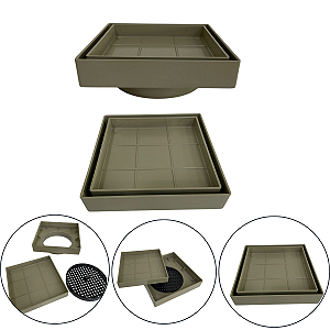 Ralo Inteligente 13x13 Oculto Piso/ Porcelanato Cor Bege