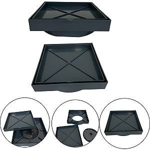 Ralo Inteligente 15x15 Oculto Piso/ Porcelanato Cor Preto