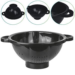 Escorredor Luxo Preto Multiuso Arroz Massas Frutas Saladas