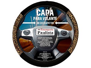 Capa Protetora P/ Volante 38cm Onça/Preto CP-206 Est. Paulista