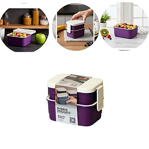 Marmitinha Marmita Prática Com Divisória 12x8x9cm Cor Wine