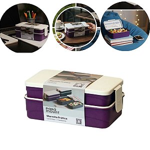 Marmita Com 2 Divisórias Prática 23X13X9cm Cor Wine