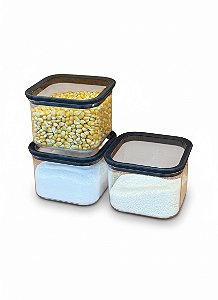 Jogo de Potes Hermético Acrílico 3 Pote Mantimentos 500ML