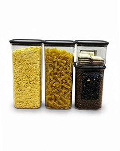 Jogo 4 Potes Hermético Acrílico Porta Mantimentos Com Tampa