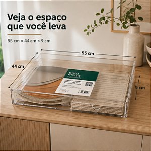 Organizador Empilhável Sousplat Jogo Americano 55cm Cristal