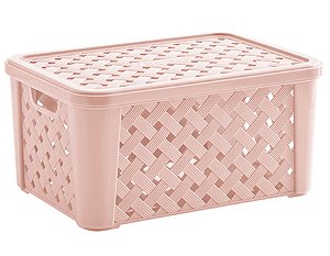 Caixa Organizadora RATTAN C/Tampa 24x17x12cm Rosa 709 Paramount