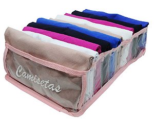 Organizador de Camisetas Transp. e Rosa 543 VB Home