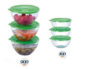 Conjunto BOWL 6 PÇS C/Tampa Ref 772 Agraplast